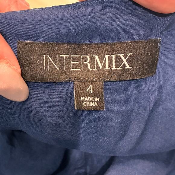 INTERMIX Teal Silk Belted Jumpsuit Sz 4 - Picture 6 of 11